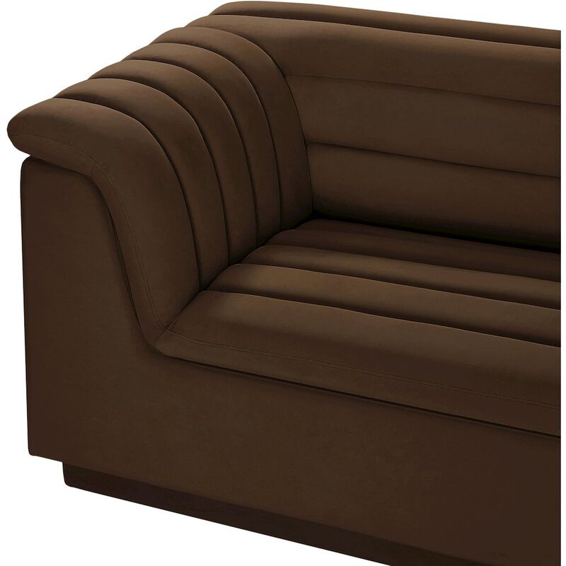 Meridian Furniture Cascade Brown Velvet Fabric Modular Sofa