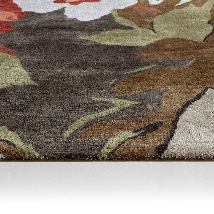 Blue Petal Pusher Sepia 8'X10' Rug