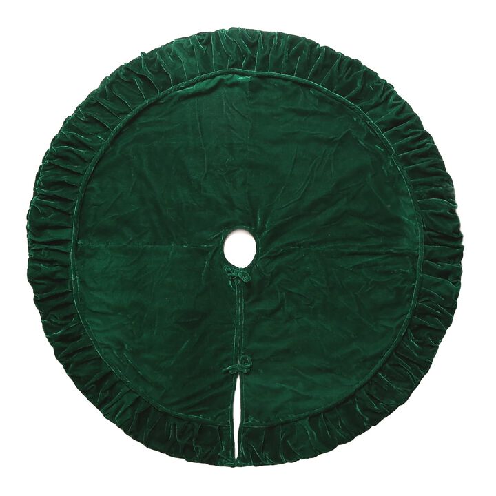 Vickerman 84" Plush Emerald Green Velvet Christmas Tree Skirt