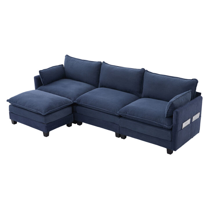 Merax Oversized Modular Sectional Sofa with Movable Ottoman