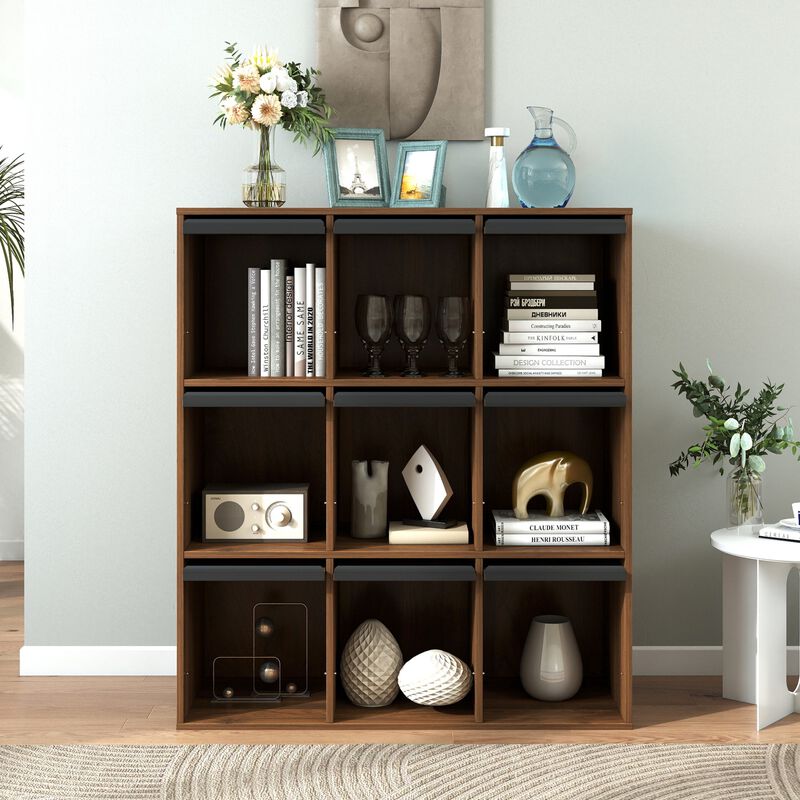 Heskmo 9‑Cubby Flip‑Door Cube Bookcase image number 3