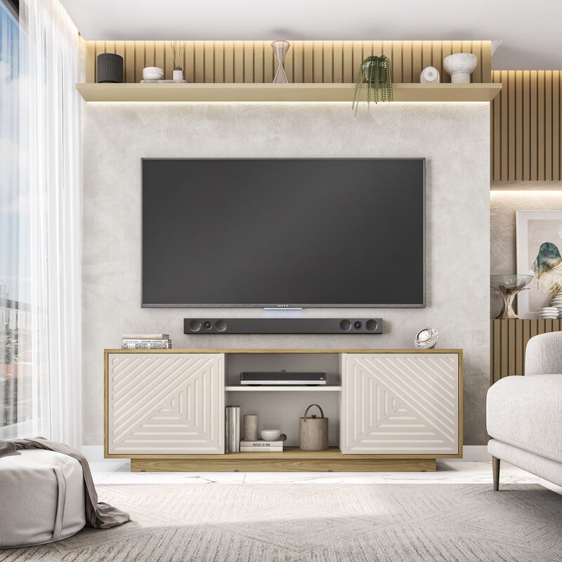 Streamdale Modern TV Stand For TVs Up To 70'', Oak image number 1
