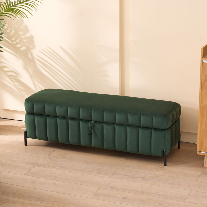 Merax Multi-Functional Velvet Storage Soft Bench