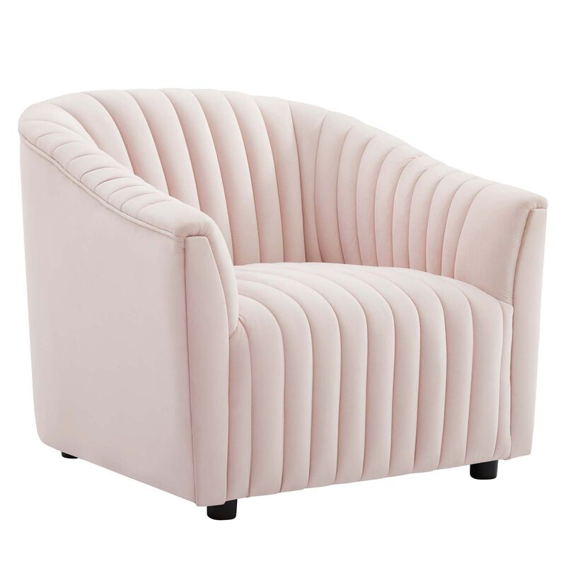 Announce Performance Velvet Channel Tufted Armchair image number 0