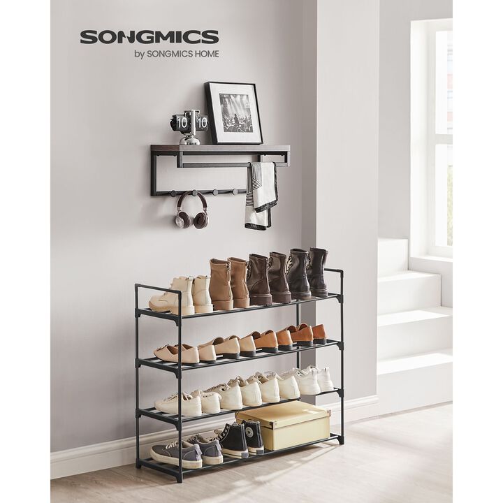 4-Tier Metal Shoe Rack - Storage Organizer Holds Up to 10 Pairs for Entryway, Living Room, Hallway