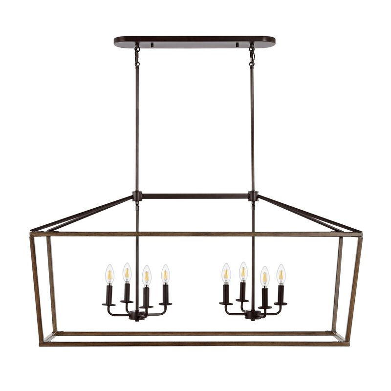 Oriana 8-Light Iron Farmhouse Industrial Lantern LED Pendant