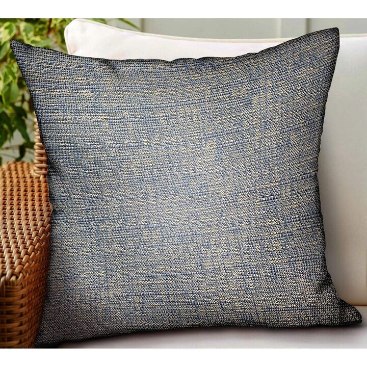 Plutus Brands Oxford Blaze Blue Solid Luxury Outdoor/Indoor Throw Pillow