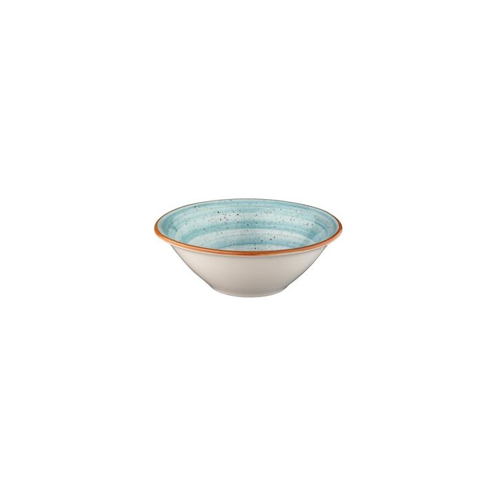 Aqua dia.8" h:2.5" 30 oz. Round Blue Vitrified Bowl (Set of 2)