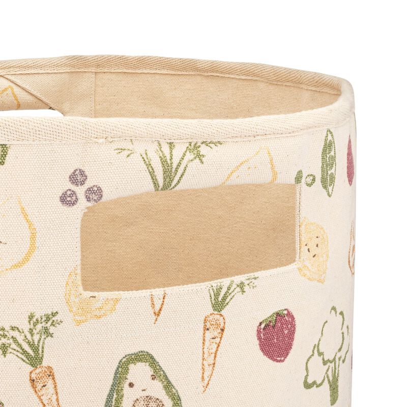 Clementine Fruits & Veggies Canvas Storage Bin image number 1