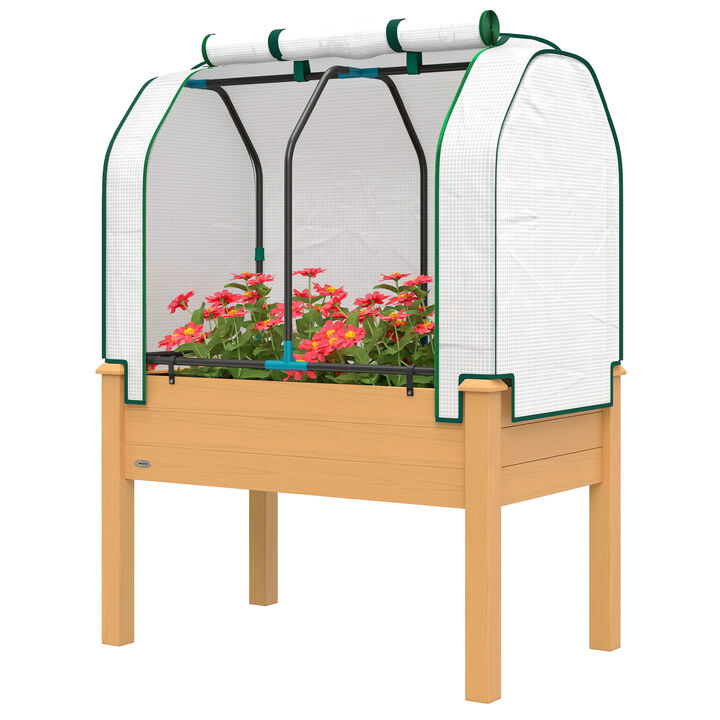 Hivvago Greenhouse Covered Raised Garden Bed for Herbs and Vegetables
