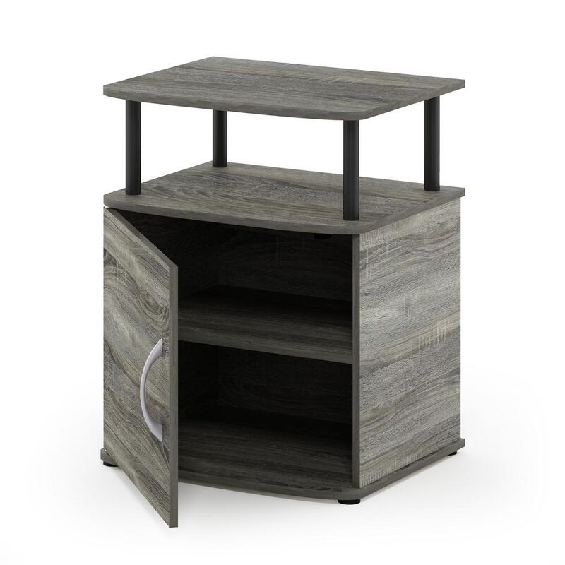 Furinno JAYA Utility Design End Table, French Oak Grey/Black