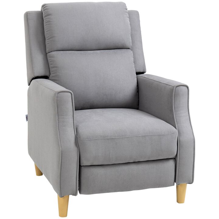 Manual Recliner Chair with Footrest, Thick Padded Reclining Chair Sofa Chair for Living Room Bedroom, Grey