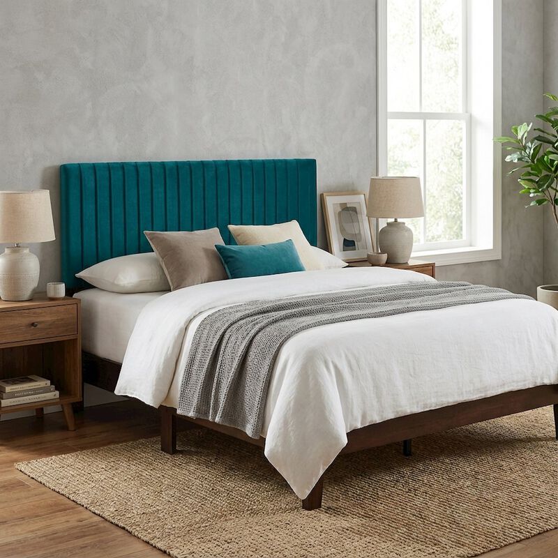 Velvet Full Queen Headboard with Soft Upholstery and Stylish Design image number 3