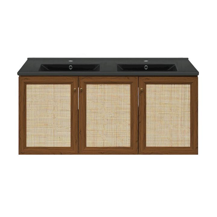 Classe 48" Wall-Mounted Bathroom Vanity with Double Basin Sink Top
