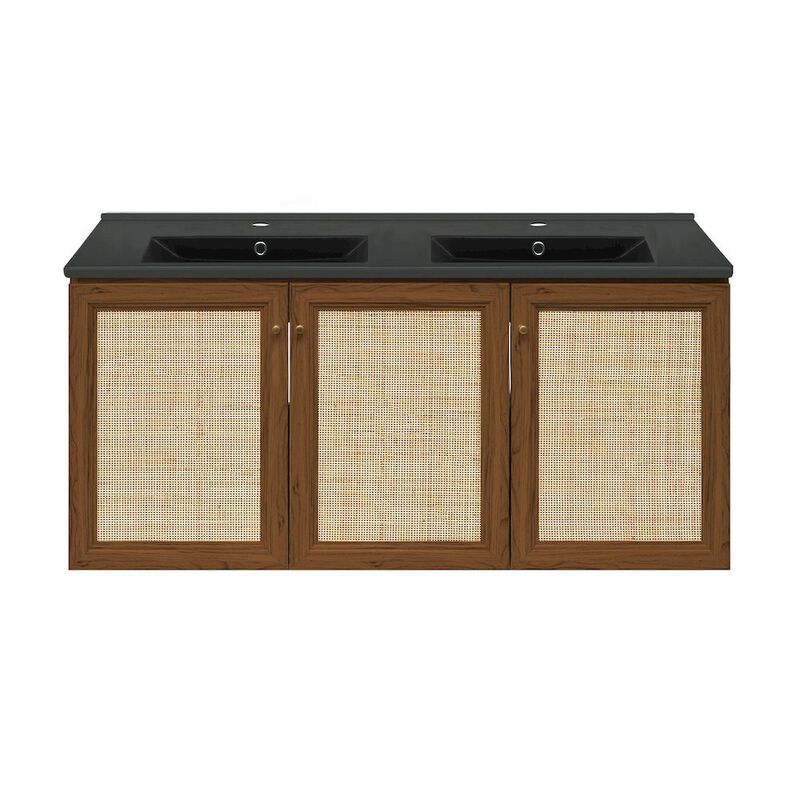 Classe 48" Wall-Mounted Bathroom Vanity with Double Basin Sink Top image number 0