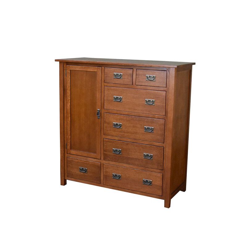 Crafters and Weavers Mission Style Solid Oak Chest Of Drawers - Michael's Cherry
