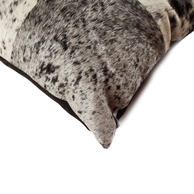 HomeRoots Set of Two 18" Black and White Cowhide Throw Pillows image number 3