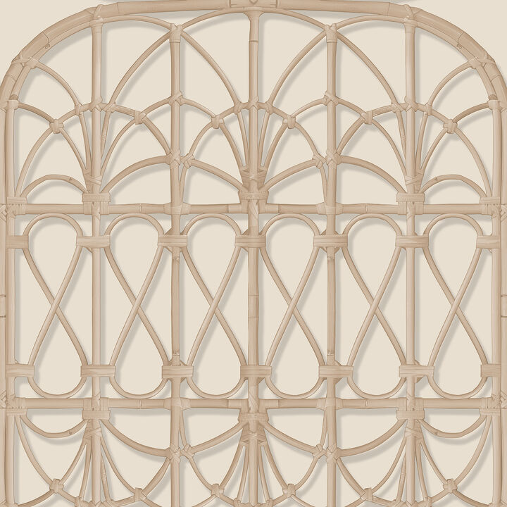Lattice Rattan Panels Wallpaper