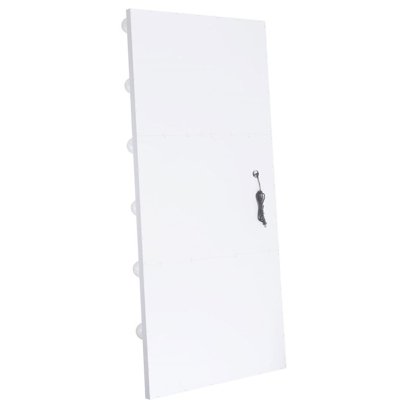 Coaster Zayan Full Length Floor Mirror With Lighting White High Gloss