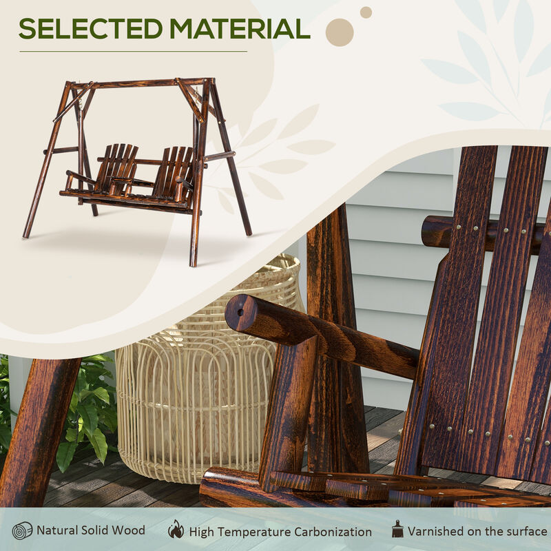 Hivvago Porch Swing with Stand and Table for Outdoor Use image number 5