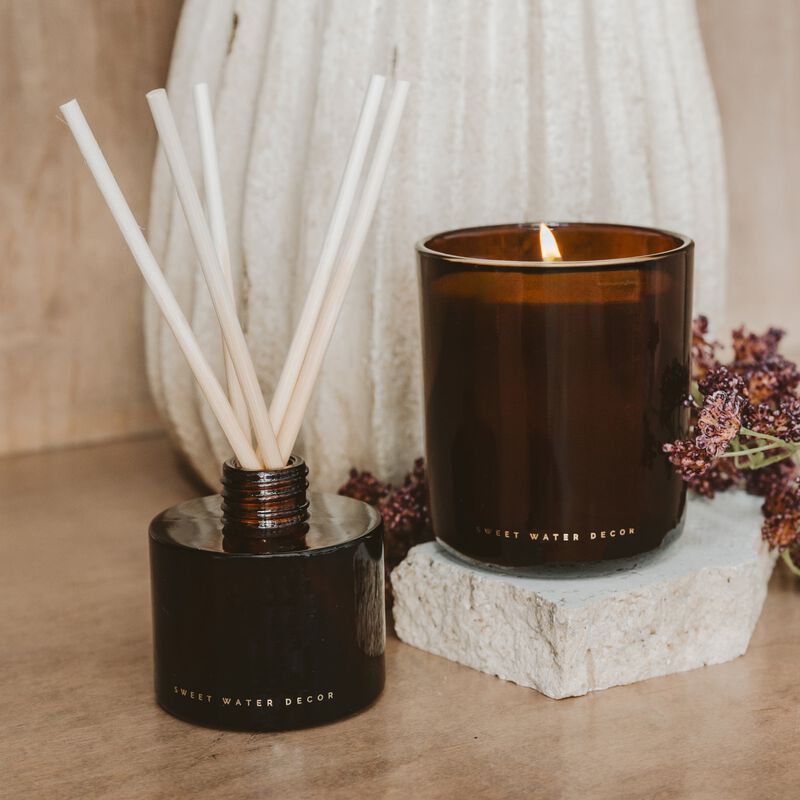 Hello Fall Amber Tinted Glass Jar Reed Diffuser image number 4