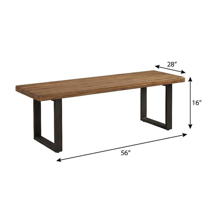 Starlight Canyon Home Brown Solid Acacia Coffee Table with Iron Legs and Clear Stain Finish