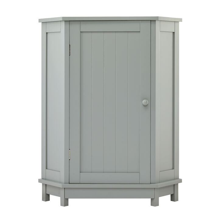 Whisen Modern Triangle Corner Bathroom Storage Cabinet with Adjustable Shelf