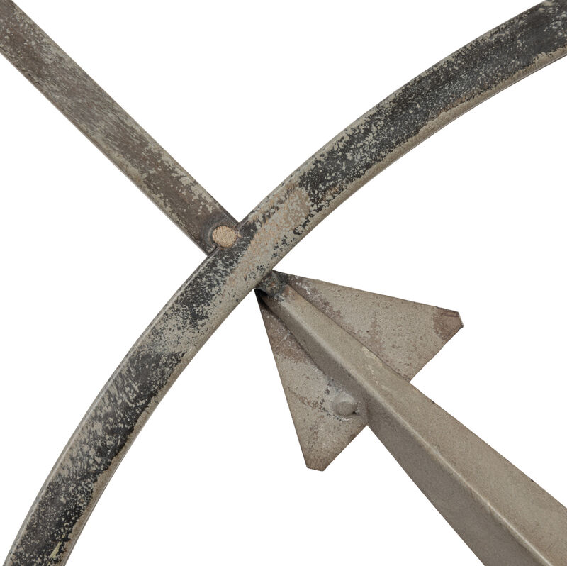 Round Metal Compass Wall D&eacute;cor, Distressed Silver Finish image number 5