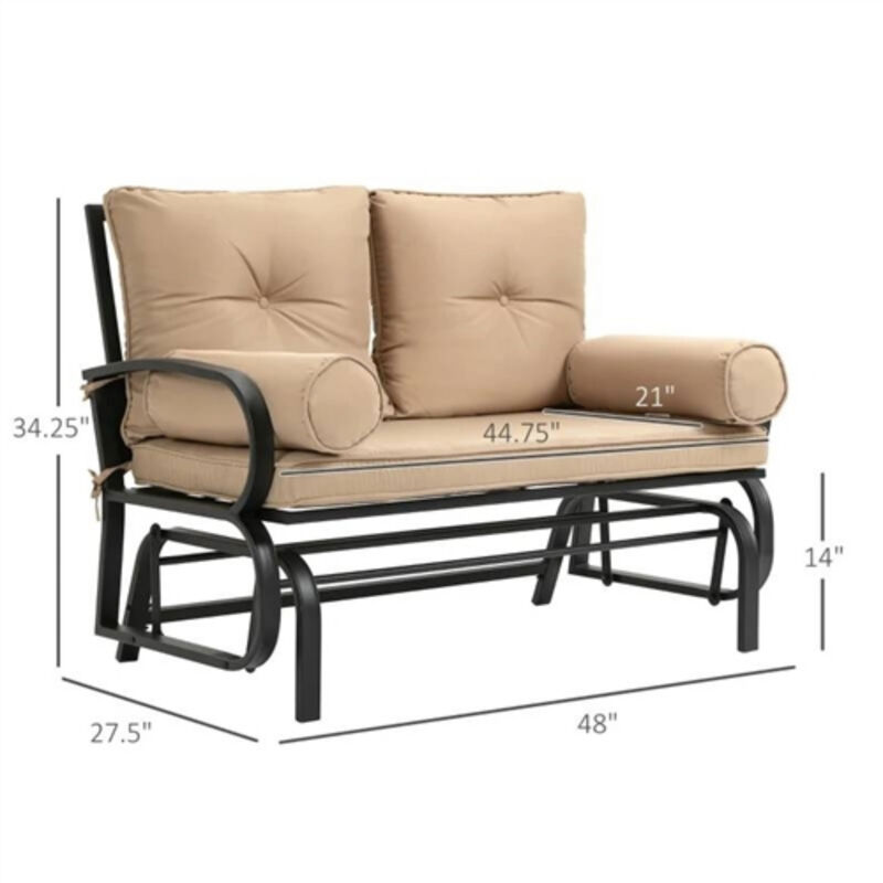 Outdoor Garden Patio Rocking Glider Chair Loveseat with Cushions