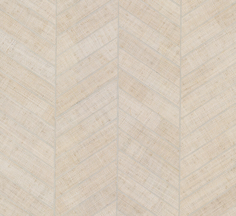 Atelier Herringbone White Wallpaper