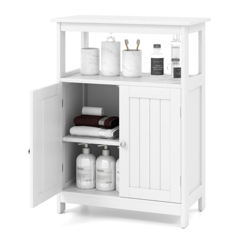 Hivvago Bathroom Floor Cabinet Freestanding Storage Organizer with Open Compartment