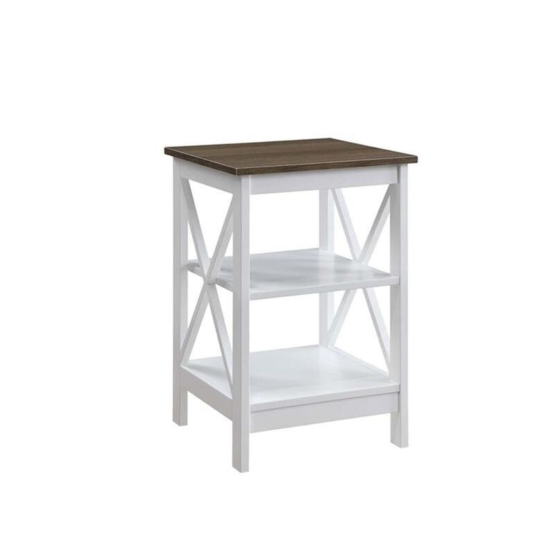Convenience Concepts Oxford End Table 15.75"" - Modern Living Room Table with Storage Shelves, Transitional Nightstand Side Tabl