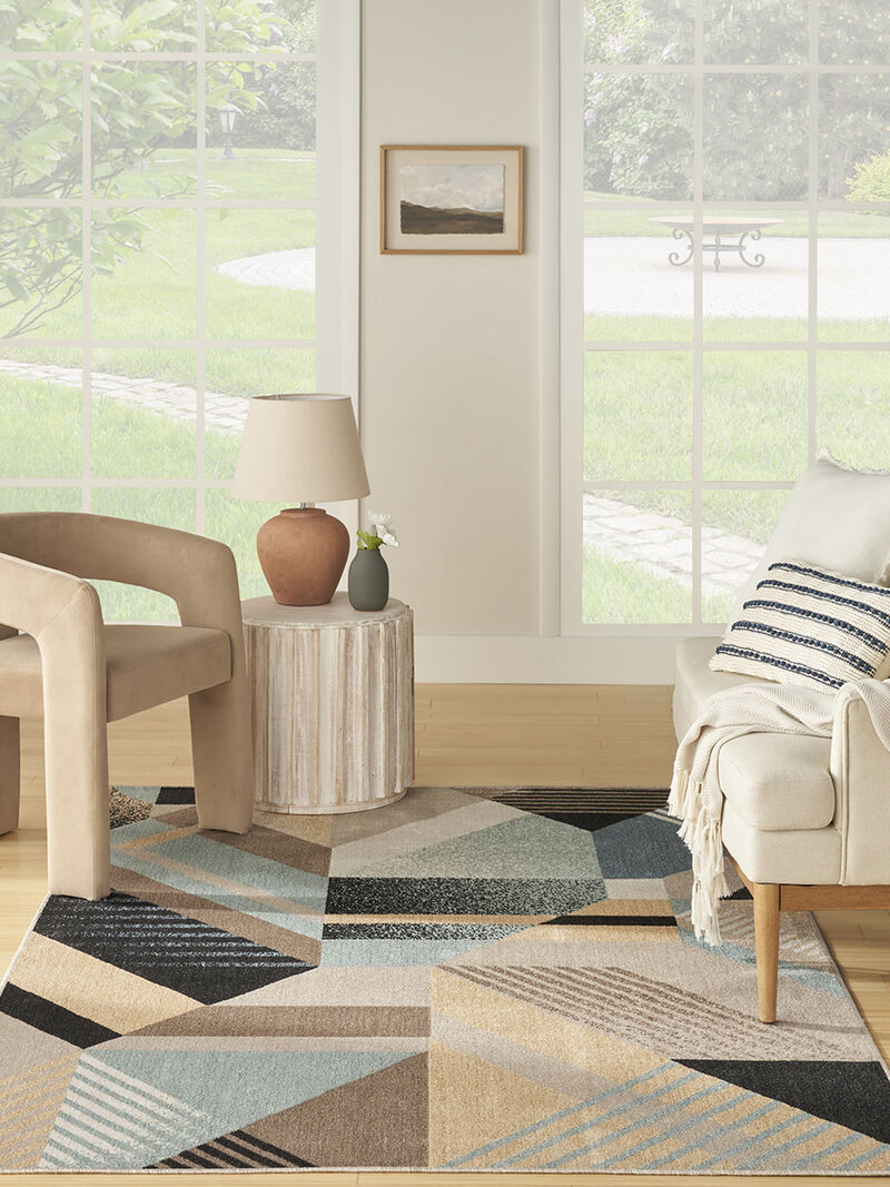 Washable Decor WSD10 Multicolor 5'3" x 7' Rug