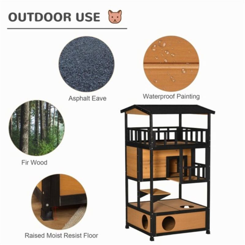 Cozy Cat House Indoor & Outdoor Shelter for Cats with Comfortable Design