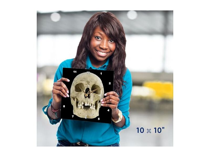 Font Skull Wall Clock 10 Inch Home Decor image number 1