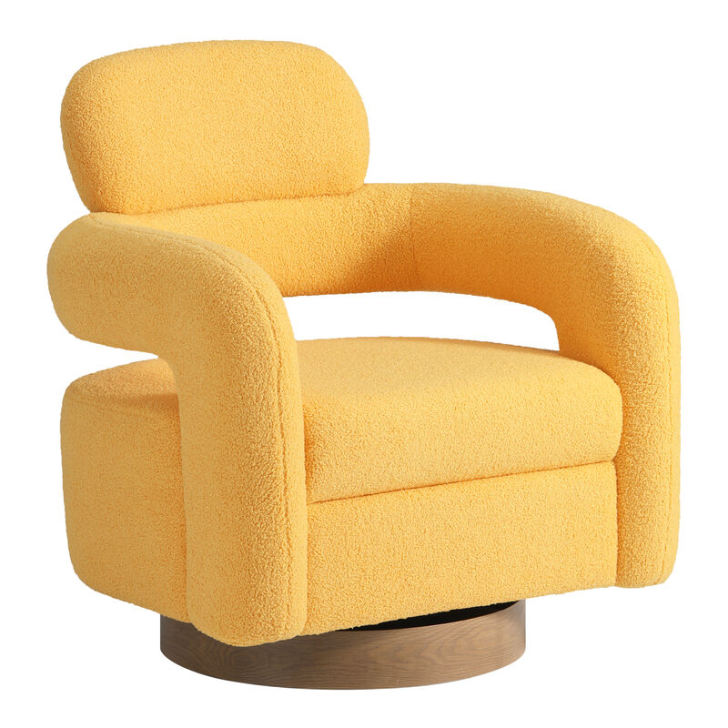 WestinTrends Mid-Century Modern Sherpa Swivel Barrel Accent Chair (Set of 2)