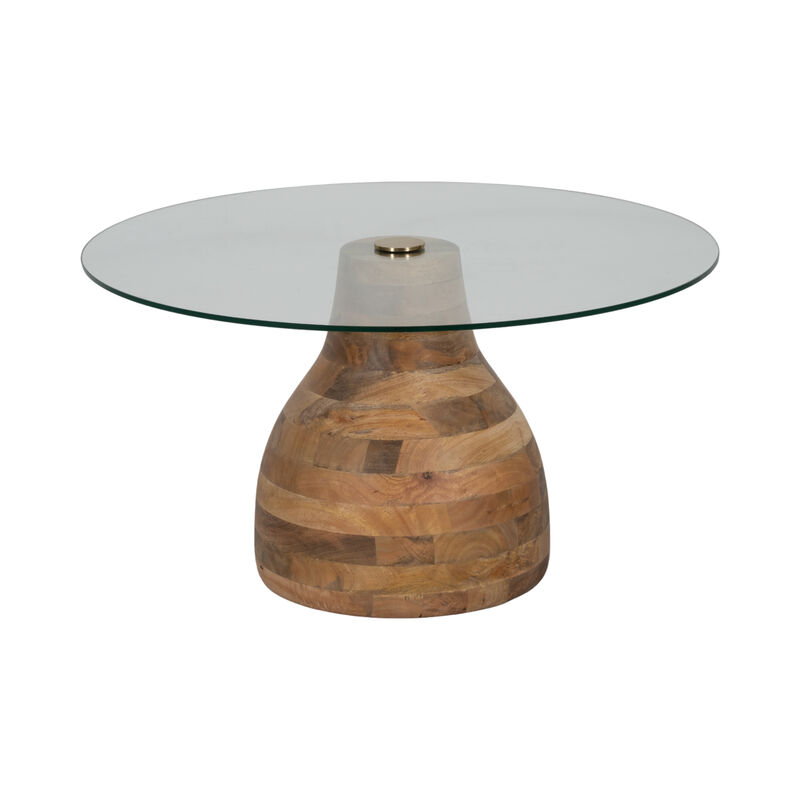34" Striped Wood Coffee Table image number 2
