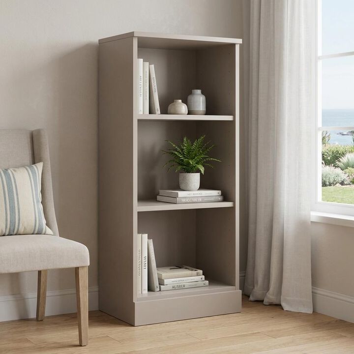 HomeRoots Solid Wood Adjustable Three Tier Library Bookcase