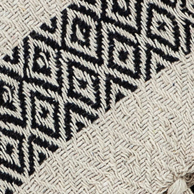 HomeRoots Black and Beige Diamond Weave Soft Cotton Handloom Throw image number 3