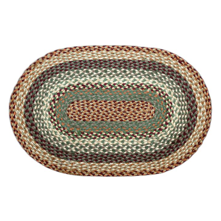 Earth Rugs C-413 Buttermilk Cranberry Oval Braided Rug 4 Feet X 6 Feet