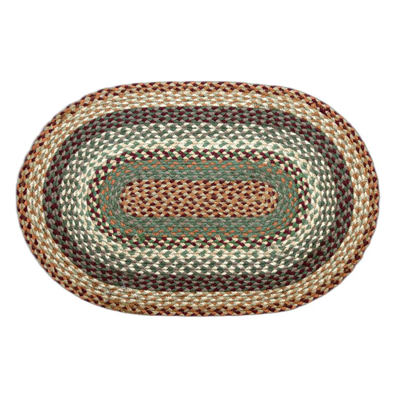 Earth Rugs C-413 Buttermilk Cranberry Oval Braided Rug 4 Feet X 6 Feet image number 0