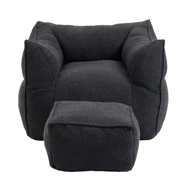 Beanbag Chair, Bean Bag Sofa Chair With Armrests Stuffed High-Density Foam, Lazy Sofa
