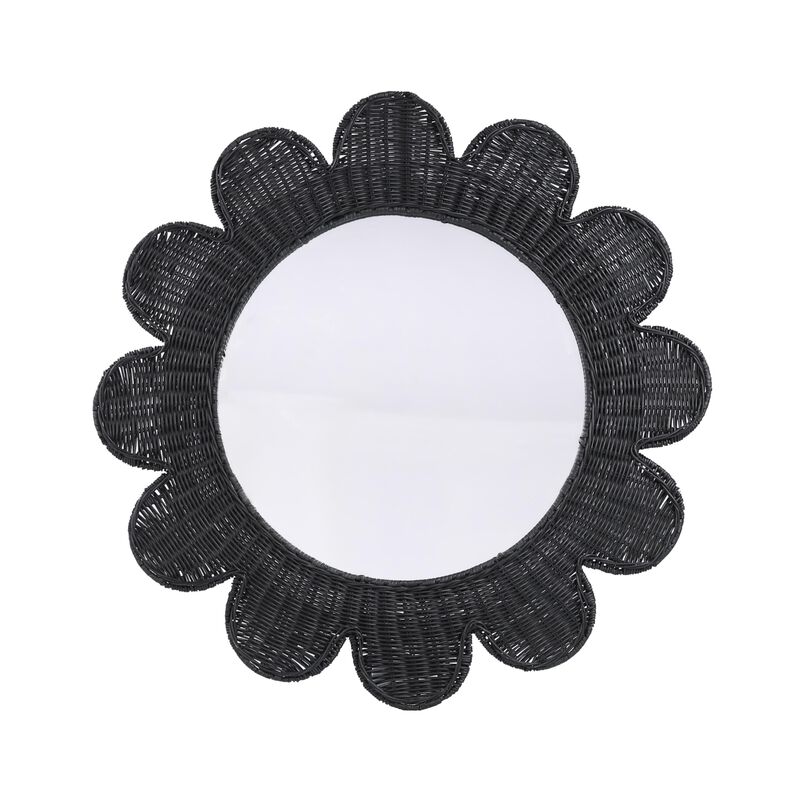 Tov Furniture Coralie Rattan Round Mirror (Black) image number 0