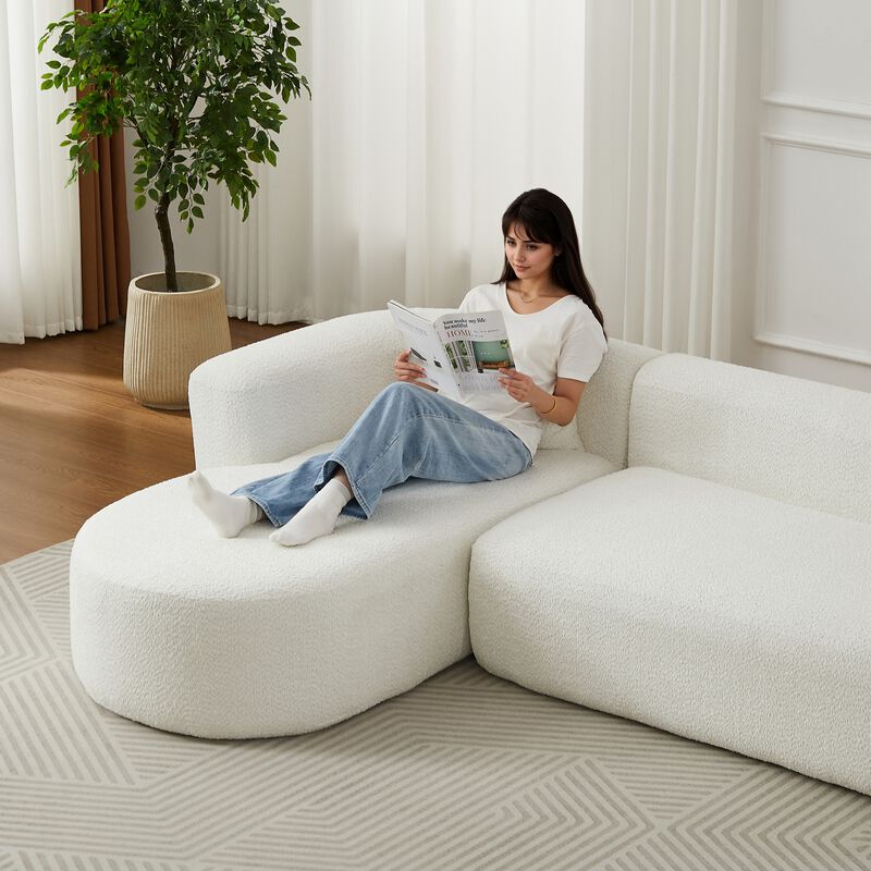 Rorvko Curved Chenille Sectional Sofa image number 6