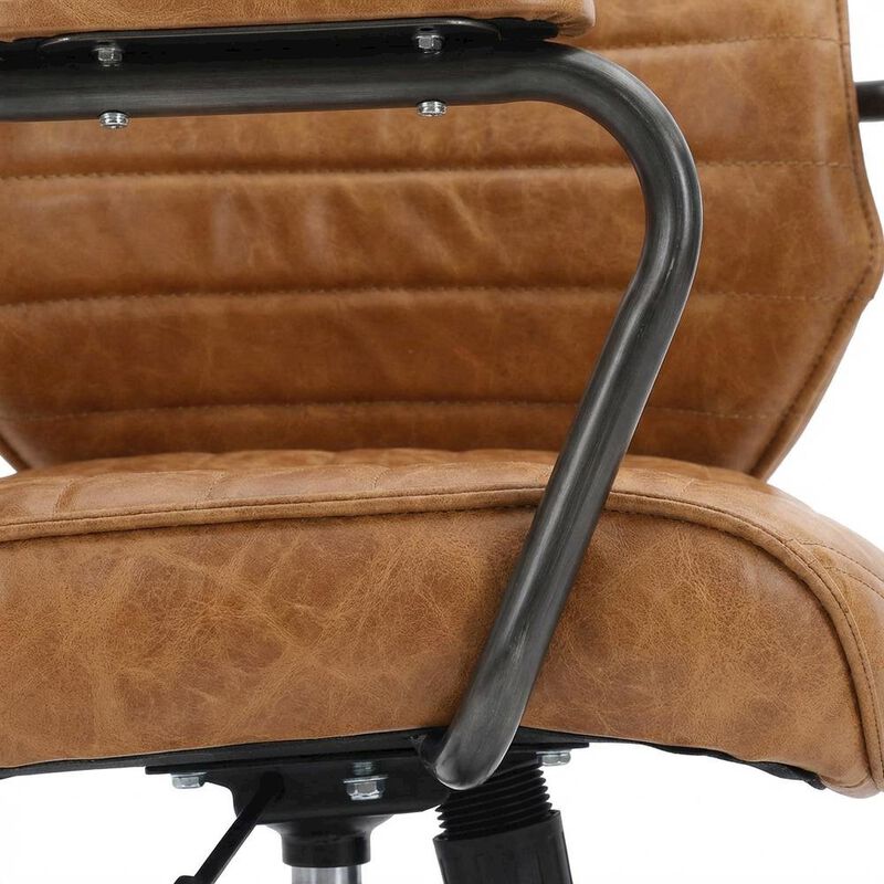 Bison Office Leather Upholstered Executive Office Chair, Industrial Swivel Desk Chair image number 7