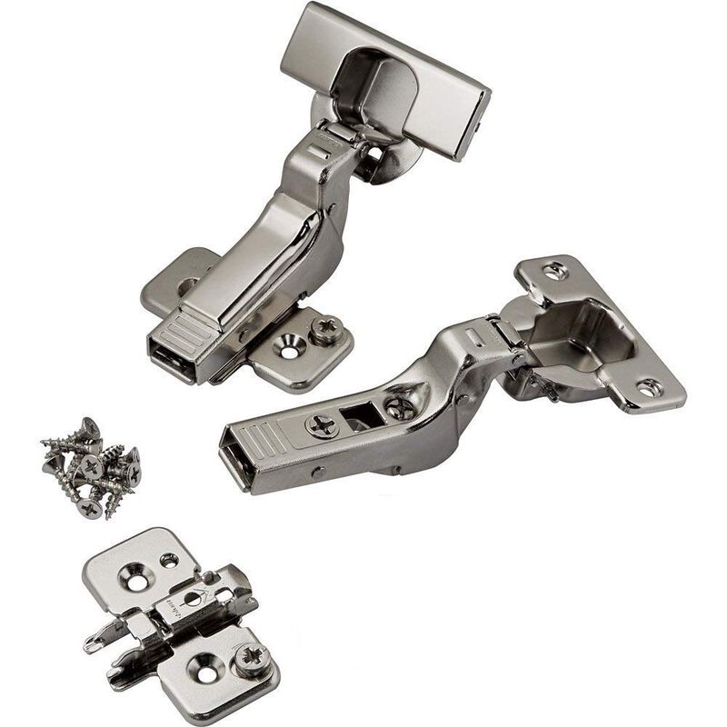 Blum CLIP top BLUMOTION Soft Close Hinges, 110 degree, Self Closing, Frameless, with Mounting Plates (Inset - 2 Pack)