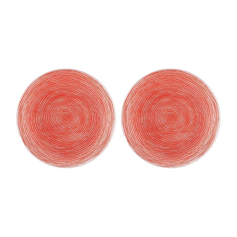 Glass Dinnerware dia.7.75" Round Red Glass Plate (Set of 2)