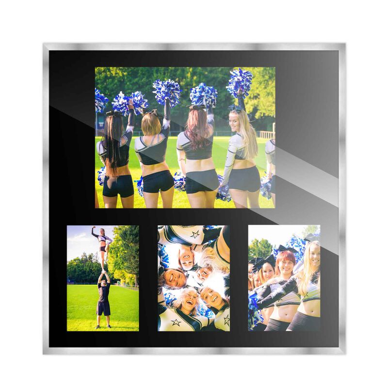 14.5x16 Wood Collage Frame with a Black Mat for 8x10 & 4x6 Pictures