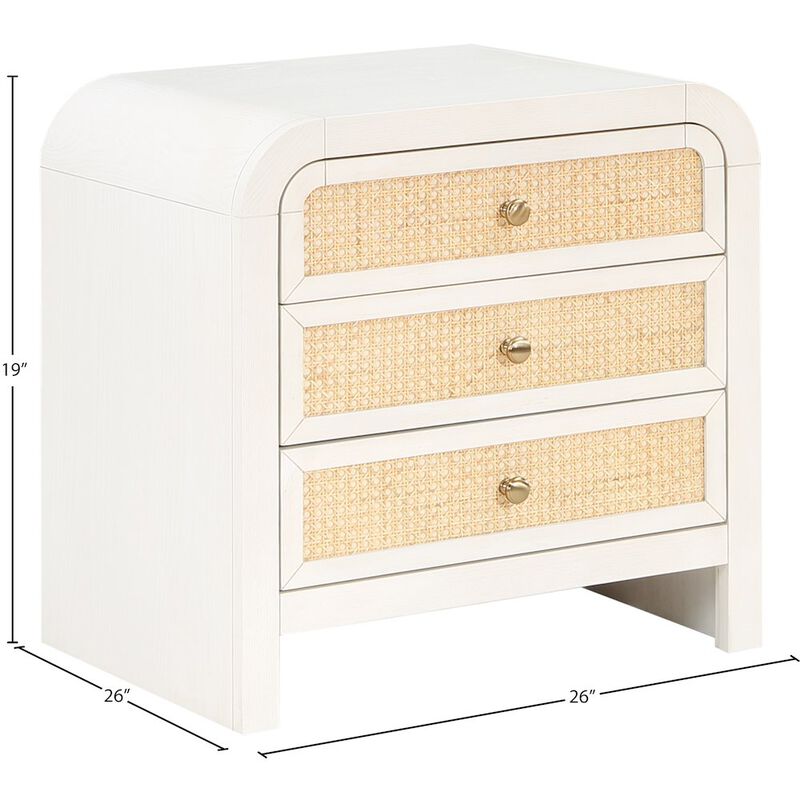 Meridian Furniture Siena White Night Stand