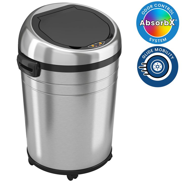iTouchless 18 Gallon Large Sensor Trash Can with Wheels